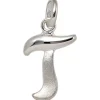 Anhänger Buchstabe T aus echtem 925 Silber glänzend teilmattiert Unisex