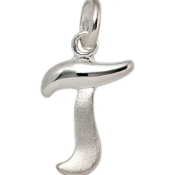 Anhänger Buchstabe T aus echtem 925 Silber glänzend teilmattiert Unisex