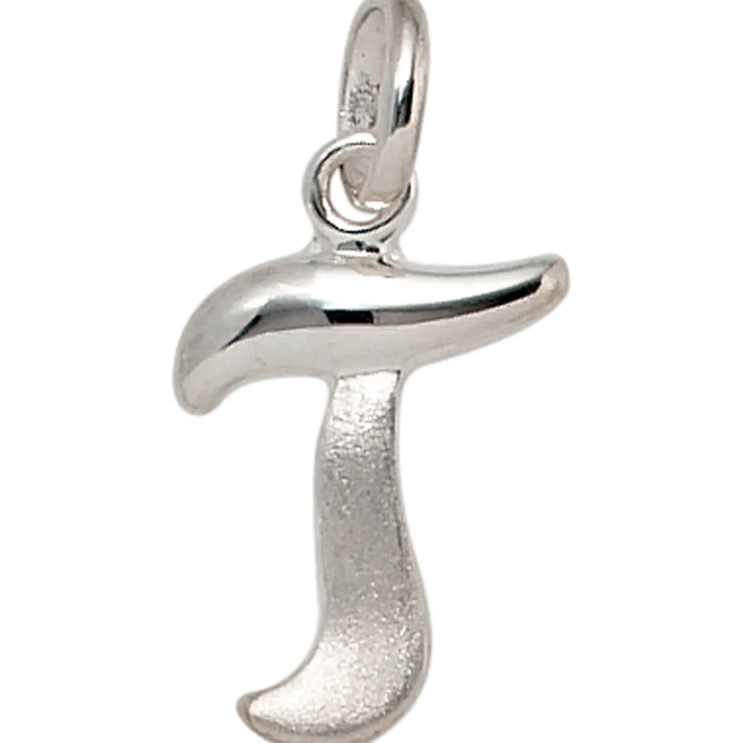 Anhänger Buchstabe T aus echtem 925 Silber glänzend teilmattiert Unisex