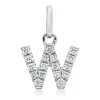 Anhänger Buchstabe W aus 750 Weißgold 17 Brillanten 0,07ct W-SI 10,2x7,2mm