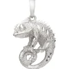 Anhänger Chamäleon 32,2x24,2mm aus 925 Silber rhodiniert mattiert Silberanhänger