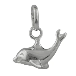 Anhänger Delfin Delphin 12x7mm aus 925 Silber glänzend Kinder