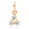 Anhänger Dreieck aus 750 Gold Rotgold 3 Brillanten 0,07ct TW-SI 10,1x5,2mm