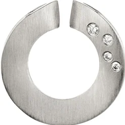 Anhänger durchbrochener Kreis Diamanten 0.06Ct W/SI Brillanten 950 Platin