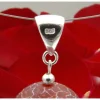 Anhänger Edelstein Feuer-Achat Kugel mit Maserung & 925 Silber rot-braun matt