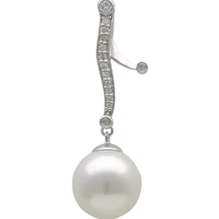 Anhänger Einhänger Muschelkernperle Perle & Zirkonia weiß 925 Silber Damen