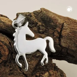 Anhänger Einhorn 16x14mm aus 925 Silber schlicht flach glänzend