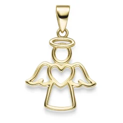 Anhänger Engel Engelchen mit Herz 21x14,2mm 585 Gold Gelbgold glänzend