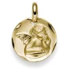 Anhänger Engel 18x14mm aus echtem 585 Gold Gelbgold Taufanhänger