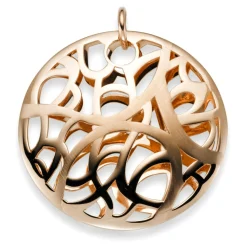 Anhänger gewölbt mit Ornament 585 Gold Rotgold 38x40mm, teilmattiert