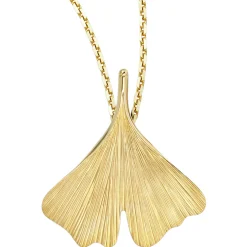 Anhänger Ginko Ginkoblatt 33,7x36,8mm aus 375 Gold Gelbgold Kettenanhänger