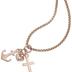 Anhänger Glaube Liebe Hoffnung aus 925 Silber rotgoldvergoldet Halsschmuck