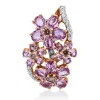 Anhänger 750 Gold weiß/rot 20 Saphire 4,99ct pink 20 Diamanten 0,83ct 30,7x18,5mm