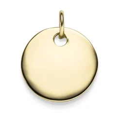 Anhänger Gravur-Platte rund 20x23,5mm 585 Gold Gelbgold Halsschmuck schlicht
