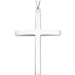 Anhänger großes XXL Kreuz aus 925 Silber massiv schlicht rhodiniert 58,4x36,1mm