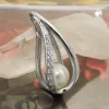 Anhänger Halsschmuck mit 8mm weißen Zuchtperle, elegante Form, 925 Silber