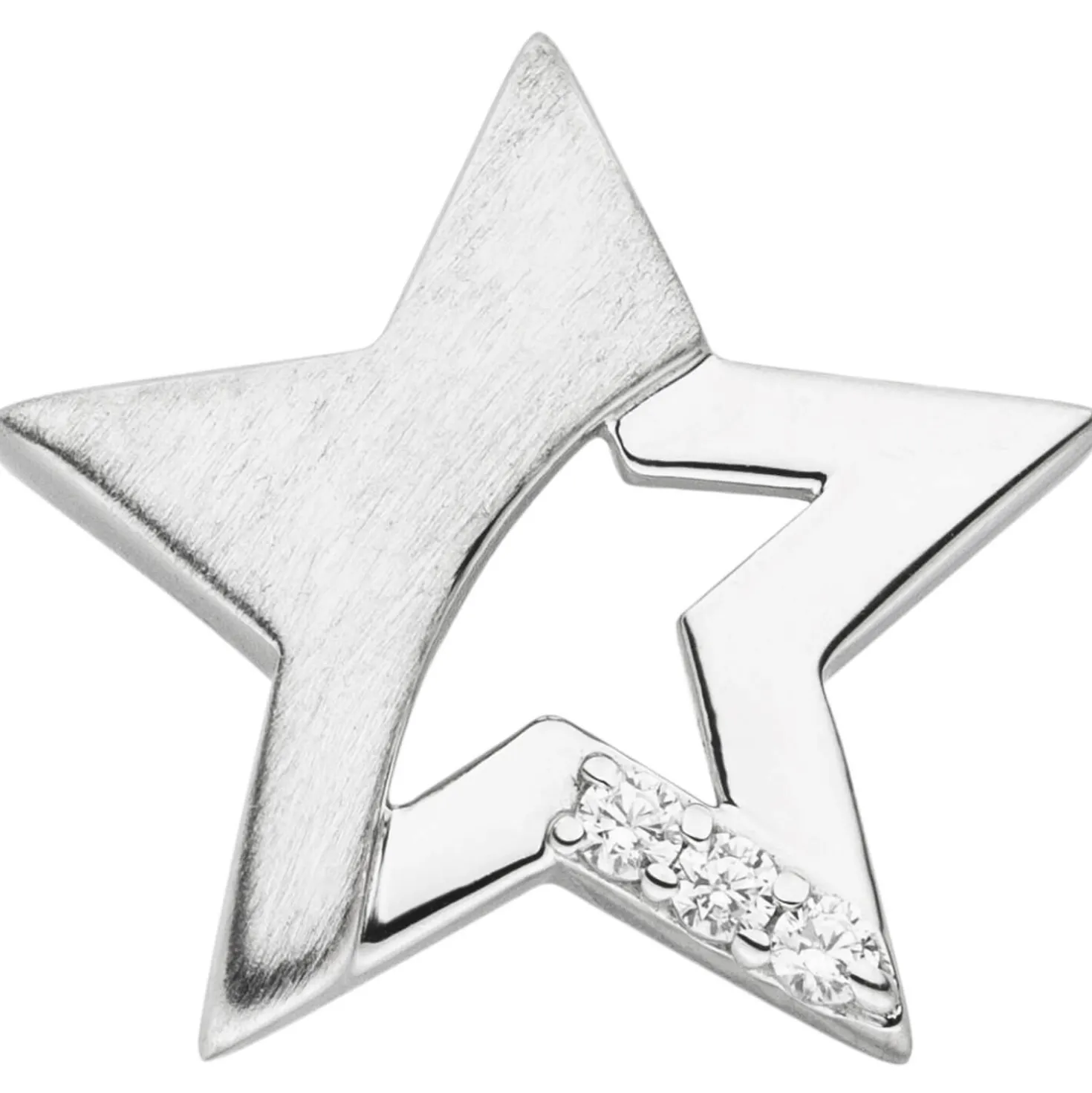 Anhänger Halsschmuck Stern mit Zirkonia 925 Silber modern Damen