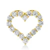 Anhänger Herz aus 585 Gold Gelbgold 16 Brillanten 0,65ct I-SI 13,3x14,4mm