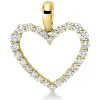 Anhänger Herz aus 750 Gold Gelbgold 26 Diamanten 0,31ct TW-SI 17x14,3mm