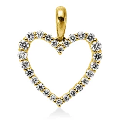 Anhänger Herz aus 750 Gold Gelbgold 26 Diamanten 0,31ct TW-SI 16,7x14,2mm mit Öse