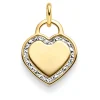Anhänger Herz aus 585 Gold Gelbgold Weißgold 13,3x20mm flach glänzend