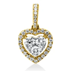 Anhänger Herz aus 750 Gold gelb/weiß 36 Diamanten 0,35ct TW-SI 14,3x8,7mm
