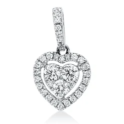 Anhänger Herz aus 750 Weißgold 36 Diamanten 0,33ct TW-SI 14,3x8,7mm mit Öse