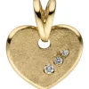 Anhänger Herz 585 Gelbgold mit 3 Brillanten 0.03Ct 10x11,4mm Herzanhänger