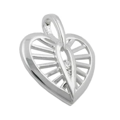 Anhänger Herz mit Zirkonia, 925 Silber, 18x16mm, Silberanhänger, Damen
