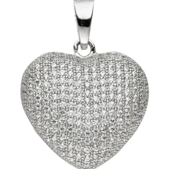 Anhänger Herz mit Zirkonia weiß 925 Silber Halsschmuck Silberanhänger