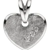 Anhänger Herz 585 Weißgold mit 3 Brillanten 0.03Ct 10x11,4mm Herzanhänger