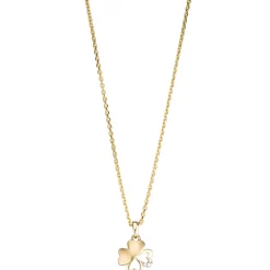 Anhänger Kleeblatt Schmetterling aus 333 Gold Gelbgold Zirkonia Damen