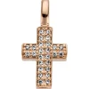 Anhänger kleines Kreuz 15x7,4mm 585 Gold Rotgold 26 Diamant- Brillanten 0,08ct.