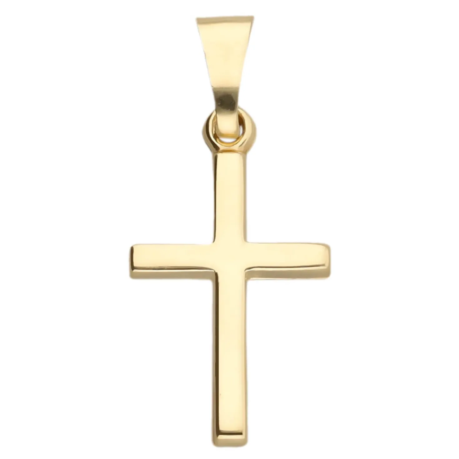Anhänger kleines Kreuz 17,2x10mm Kreuzchen 333 Gold Gelbgold glänzend schlicht