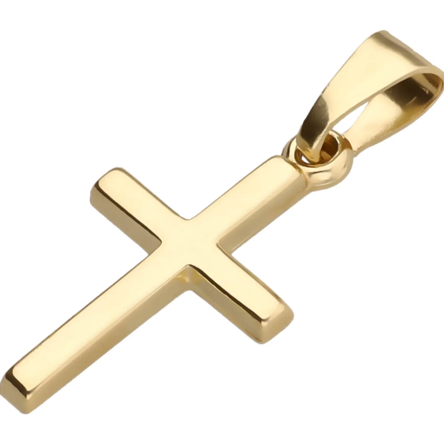 Anhänger kleines Kreuz 17,2x10mm Kreuzchen 333 Gold Gelbgold glänzend schlicht