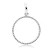 Anhänger Kreis aus 750 Gold Weißgold 49 Brillanten 0,06ct TW-SI 20x14mm mit Öse