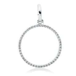 Anhänger Kreis aus 750 Gold Weißgold 49 Brillanten 0,06ct TW-SI 20x14mm mit Öse