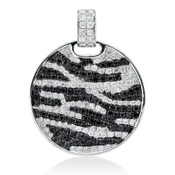 Anhänger Kreis aus 750 Gold Weißgold 235 Diamanten 1,69ct 31,8x25,5mm