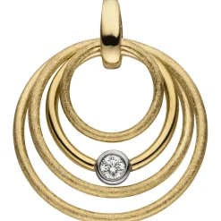 Anhänger 4 Kreise mit Diamant 0.12Ct 585 Gold Gelbgold Ø 24,7mm rund