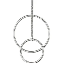 Anhänger Kreise mit Stab 21 Zirkonia weiß 925 Silber rhodiniert 50,7x29,8mm