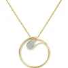 Anhänger Kreis 25mm aus 585 Gold Gelbgold mit 16 Diamanten 0,129 Ct. W-SI