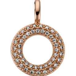 Anhänger Kreis Ø 11,7mm 585 Gold Rotgold mit 46 Diamanten 0,15ct