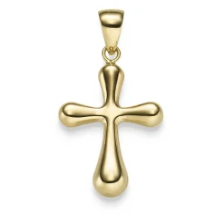 Anhänger Kreuz abgerundet 31,5x17mm aus 585 Gold Gelbgold glänzend