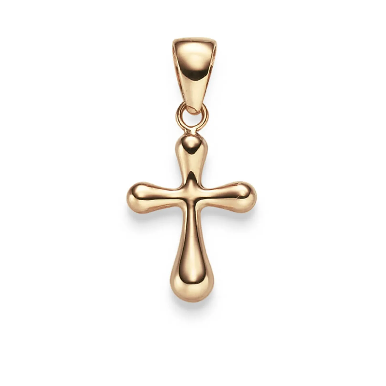 Anhänger Kreuz abgerundet 23,5x12mm aus 585 Gold Rotgold glänzend