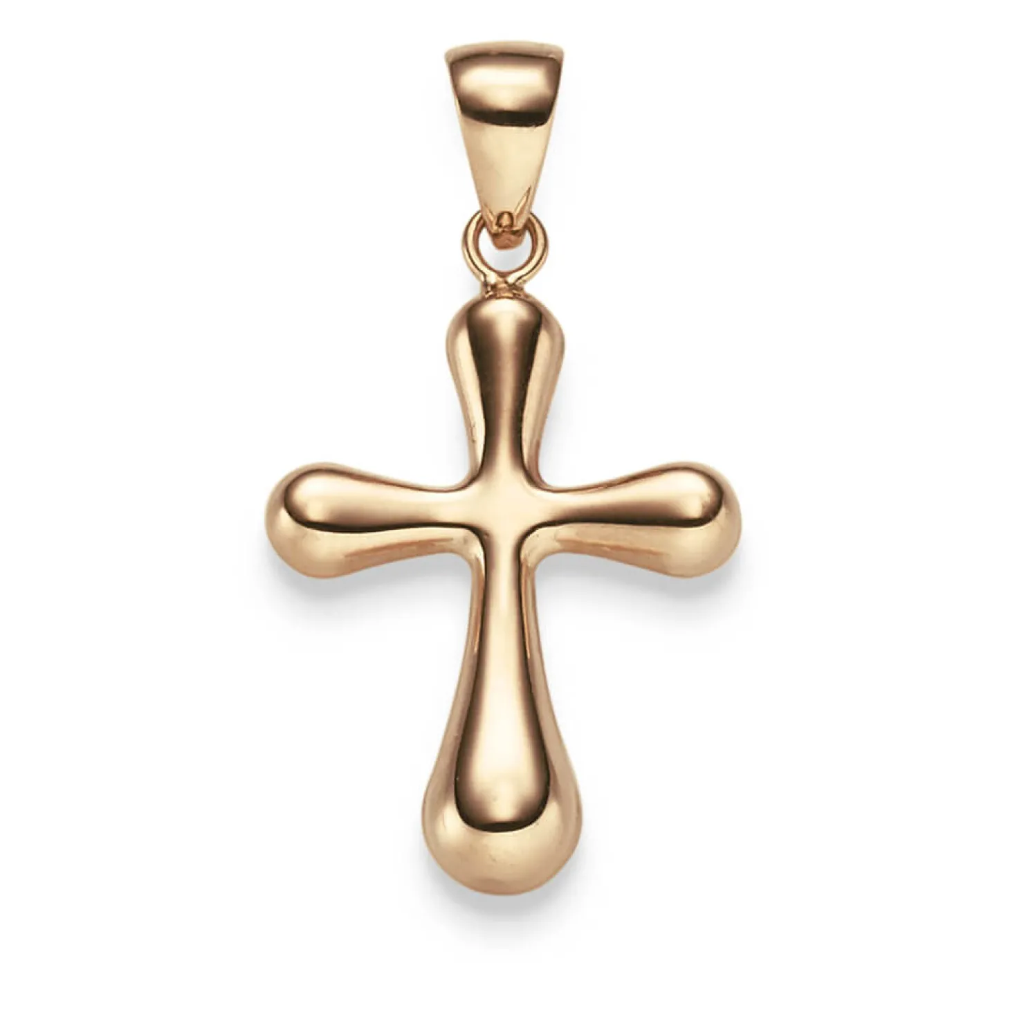 Anhänger Kreuz abgerundet 31,5x17mm aus 585 Gold Rotgold glänzend