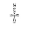 Anhänger Kreuz abgerundet 23,5x12mm aus 750 Gold Weißgold glänzend