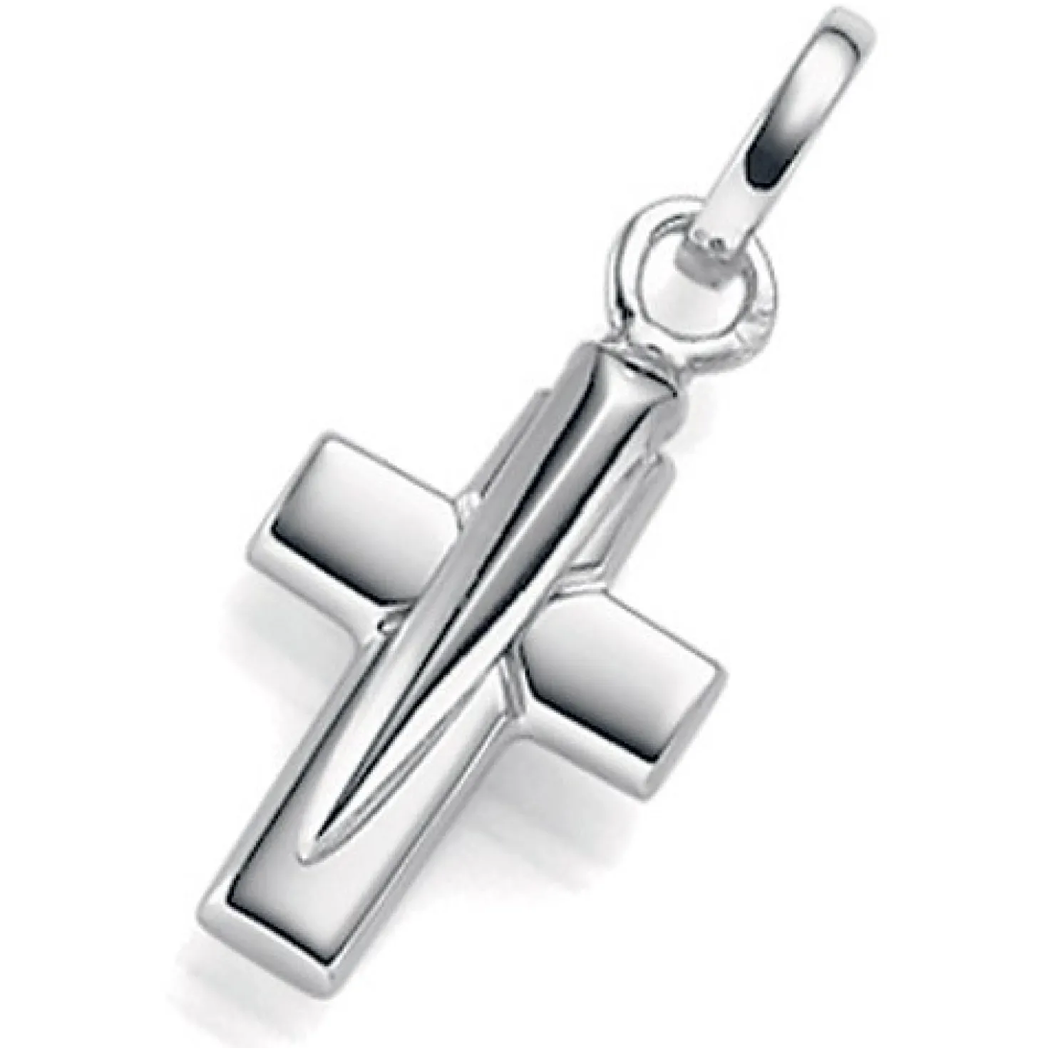 Anhänger Kreuz aus 585 Echt Gold Weißgold 13x30mm Halsschmuck