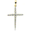 Anhänger Kreuz aus 750 Gelbgold 16 Brillanten 0,28ct TW-SI 21,9x13,8mm mit Öse