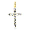 Anhänger Kreuz aus 750 Gelbgold 11 Brillanten 0,83ct TW-SI 25,5x14,6mm mit Öse