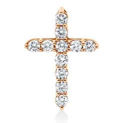 Anhänger Kreuz aus 750 Gold Rotgold 11 Brillanten 0,31ct TW-SI 15,4x11,1mm
